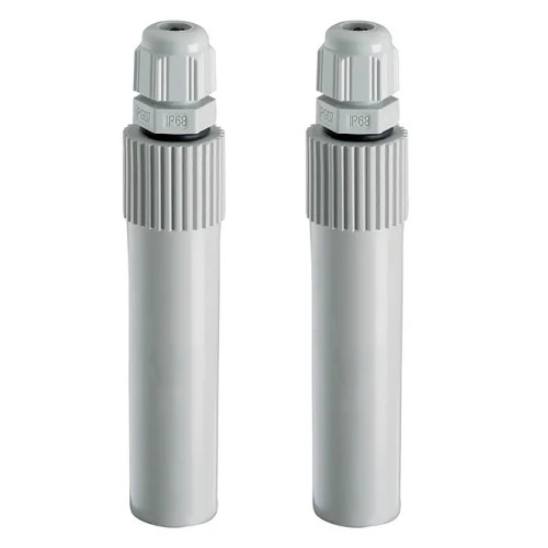 Two cylindrical plastic probes which fit into probe bracket for water level detection Two cylindrical plastic probes which fit into probe bracket for water level detection