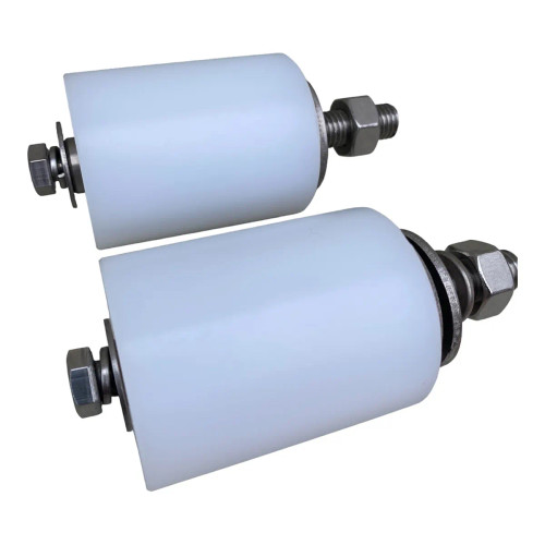 Two white rollers with screws and washers included Two white rollers with screws and washers included