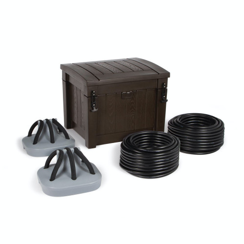 A straight-on image of the TPS Aeration System with two diffusers, showing its compact and efficient design. A straight-on image of the TPS Aeration System with two diffusers, showing its compact and efficient design.