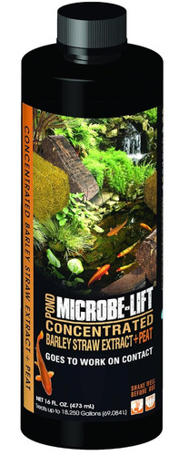 Front view of MICROBE-LIFT Barley Straw Extract & Peat 16 oz bottle, showcasing the product name, volume, and key benefits on the label. Front view of MICROBE-LIFT Barley Straw Extract & Peat 16 oz bottle, showcasing the product name, volume, and key benefits on the label.