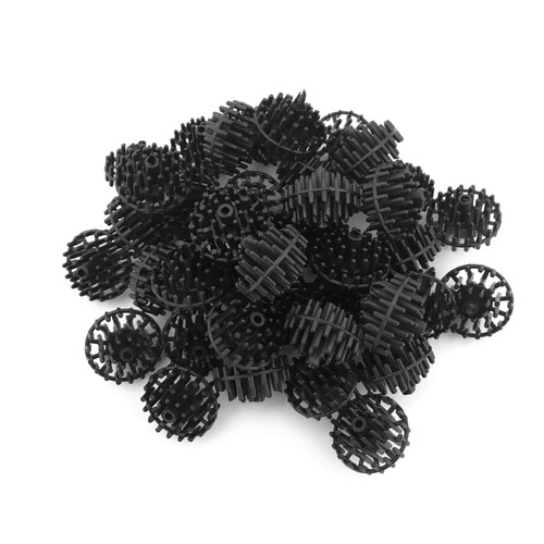 Top view of 40 RBB Bio Balls in a neat arrangement. Top view of 40 RBB Bio Balls in a neat arrangement.