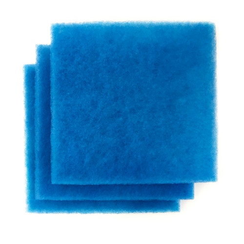 Close-up of the Replacement Media Blue Poly Pad, showing its blue color and porous texture. Close-up of the Replacement Media Blue Poly Pad, showing its blue color and porous texture.