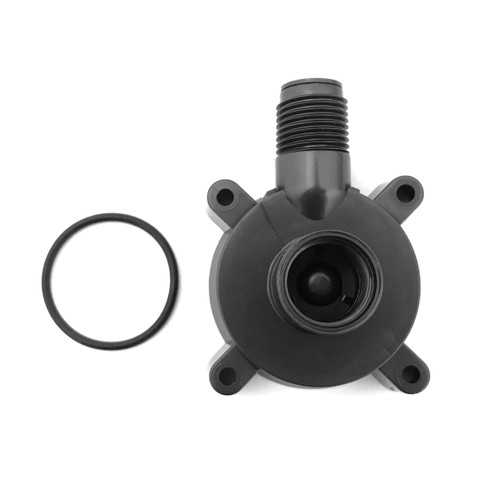 Front-facing view of a volute for pumps, emphasizing the circular intake opening and the geometry of the volute scroll surrounding it. Front-facing view of a volute for pumps, emphasizing the circular intake opening and the geometry of the volute scroll surrounding it.