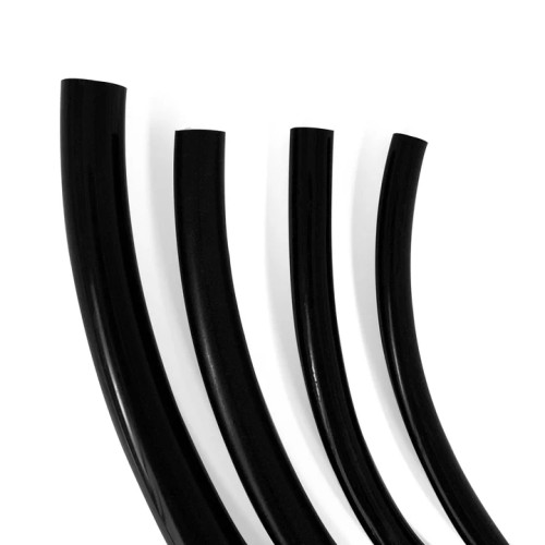 Side profile of standard black tubing, highlighting its flexible yet durable structure, ideal for various applications. Side profile of standard black tubing, highlighting its flexible yet durable structure, ideal for various applications.