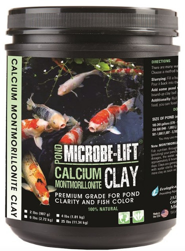 Front view of MICROBE-LIFT CMC Calcium Montmorillonite Clay 6 lb. bag, showcasing the product name, weight, and key benefits on the label. Front view of MICROBE-LIFT CMC Calcium Montmorillonite Clay 6 lb. bag, showcasing the product name, weight, and key benefits on the label.