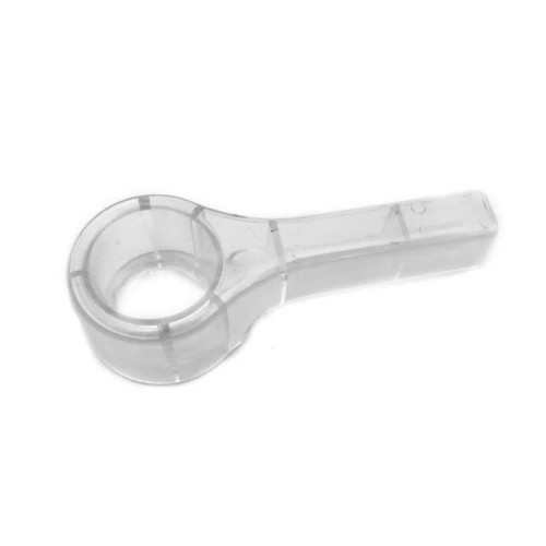 Top-down view of the Replacement Handle for All Press Filters, displaying the shape and size of the handle's attachment area for secure fitting. Top-down view of the Replacement Handle for All Press Filters, displaying the shape and size of the handle's attachment area for secure fitting.
