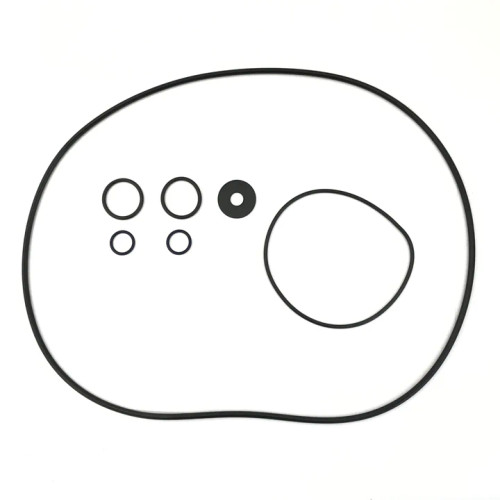 Top-down view of the Replacement O-Ring Set for All Press Filters, showing the uniform design of the rings and their compatibility with press filter systems. Top-down view of the Replacement O-Ring Set for All Press Filters, showing the uniform design of the rings and their compatibility with press filter systems.