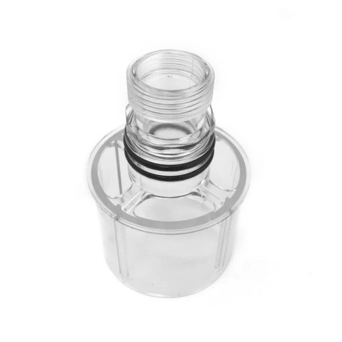 Top-down view of the Replacement Shaft Adaptor for All Press Filters, displaying the central hole and grooves designed for precise fitting." Top-down view of the Replacement Shaft Adaptor for All Press Filters, displaying the central hole and grooves designed for precise fitting."