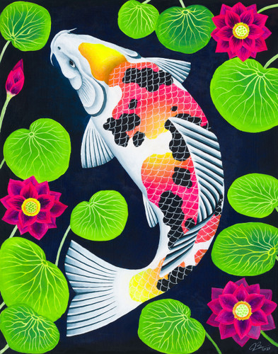 Florescent Sanke Koi acrylic on canvas
