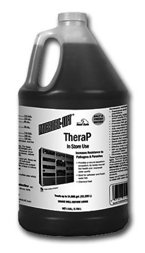 MICROBE-LIFT TheraP 1-gallon container with label displaying product name, key benefits, and usage instructions. MICROBE-LIFT TheraP 1-gallon container with label displaying product name, key benefits, and usage instructions.