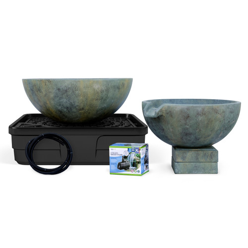 Front view of Spillway Bowl and Basin Fountain Kit, showcasing the elegantly designed bowl and basin combination. The kit provides a complete solution for creating a stunning water feature with smooth water flow and a calming sound in outdoor spaces. Front view of Spillway Bowl and Basin Fountain Kit, showcasing the elegantly designed bowl and basin combination. The kit provides a complete solution for creating a stunning water feature with smooth water flow and a calming sound in outdoor spaces.