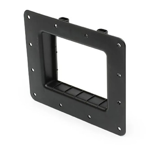 Angled view of the Signature Series 400 Pond Skimmer Exterior Faceplate, emphasizing its sleek design and angle for optimal water flow and aesthetics. Angled view of the Signature Series 400 Pond Skimmer Exterior Faceplate, emphasizing its sleek design and angle for optimal water flow and aesthetics.