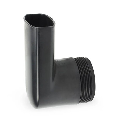 Angled view of the Signature Series 1000 / 6.0 / 8.0 Pond Skimmer Overflow Elbow, showcasing the smooth curve and sturdy material designed for efficient overflow water management. Angled view of the Signature Series 1000 / 6.0 / 8.0 Pond Skimmer Overflow Elbow, showcasing the smooth curve and sturdy material designed for efficient overflow water management.