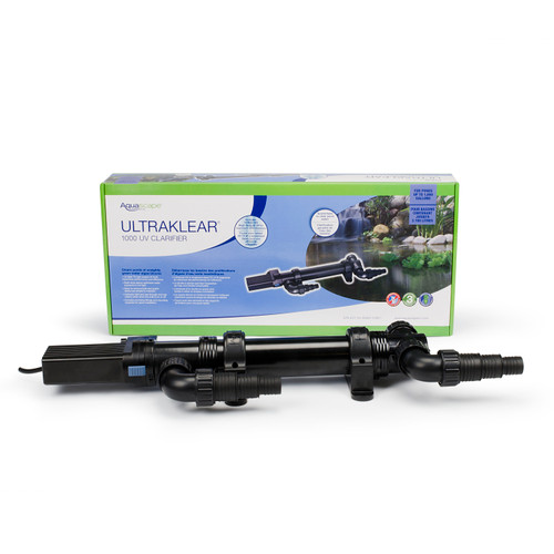UltraKlear UV clarifier in its original packaging, displaying product specifications, branding, and clear labeling on the box. UltraKlear UV clarifier in its original packaging, displaying product specifications, branding, and clear labeling on the box.