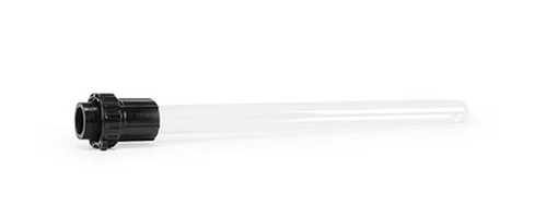 Front view of the UltraKlear UV quartz sleeve, showcasing its transparent, cylindrical shape designed to protect the UV bulb while allowing maximum light transmission. Front view of the UltraKlear UV quartz sleeve, showcasing its transparent, cylindrical shape designed to protect the UV bulb while allowing maximum light transmission.
