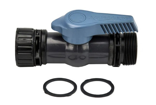 Side perspective of the UltraKlean 2000/3500 Pond Filter Discharge Shutoff Valve Kit, displaying the valve's compact design and durable construction for long-lasting pond filtration performance. Side perspective of the UltraKlean 2000/3500 Pond Filter Discharge Shutoff Valve Kit, displaying the valve's compact design and durable construction for long-lasting pond filtration performance.