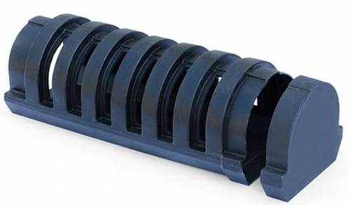 Side perspective of the Large Pondless Waterfall Half Centipede with End Cap, highlighting its robust material and unique design that promotes water flow control and smooth integration into pondless waterfall systems. Side perspective of the Large Pondless Waterfall Half Centipede with End Cap, highlighting its robust material and unique design that promotes water flow control and smooth integration into pondless waterfall systems.