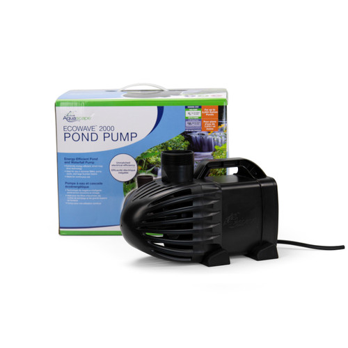 EcoWave 2000 Pond Pump in its original packaging, showcasing the product details, dimensions, and label for easy identification and transport, highlighting its energy-efficient design for pond water circulation. EcoWave 2000 Pond Pump in its original packaging, showcasing the product details, dimensions, and label for easy identification and transport, highlighting its energy-efficient design for pond water circulation.