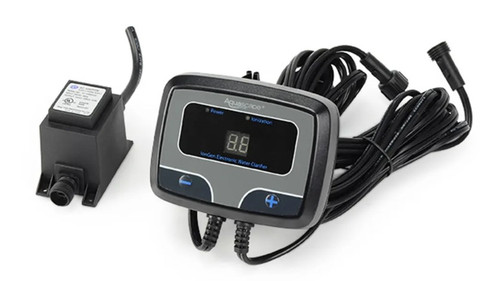 Front view of the IONGEN G2 Control Panel with 12-Volt Transformer, showcasing the intuitive control interface for managing ionization settings and water treatment in pond systems. Front view of the IONGEN G2 Control Panel with 12-Volt Transformer, showcasing the intuitive control interface for managing ionization settings and water treatment in pond systems.