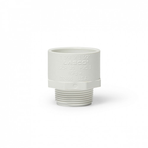 PVC male adapter with 1 inch MPT x 1 inch slip socket PVC male adapter with 1 inch MPT x 1 inch slip socket