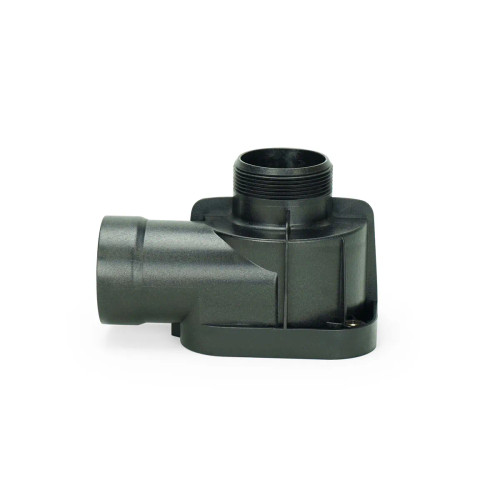 Front view of the SLD Pump Water Chamber, showing the inlet and outlet openings and durable molded construction designed to house internal pump components securely. Front view of the SLD Pump Water Chamber, showing the inlet and outlet openings and durable molded construction designed to house internal pump components securely.