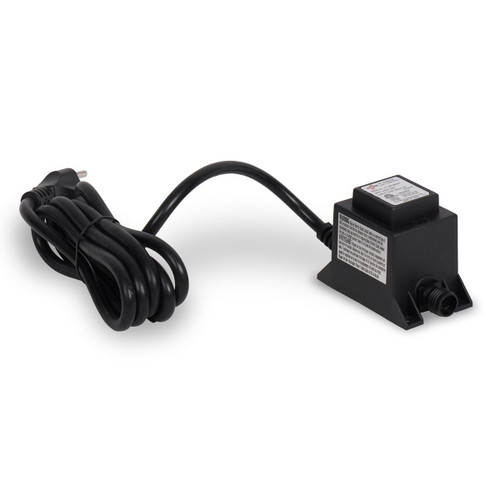 Front view of the 12-watt low voltage transformer, displaying the compact housing and connection port for low-voltage landscape lights. Front view of the 12-watt low voltage transformer, displaying the compact housing and connection port for low-voltage landscape lights.