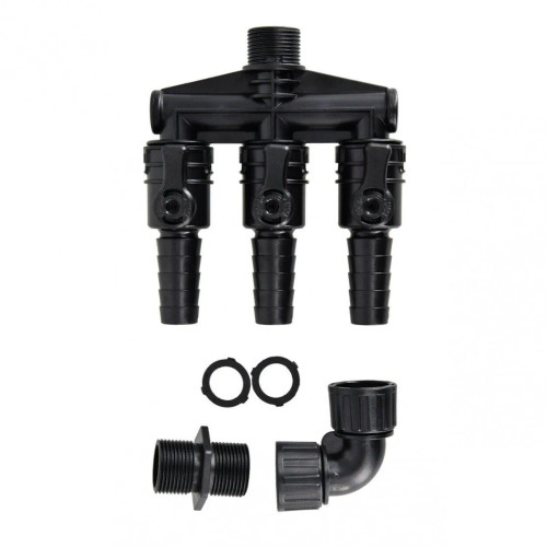 3-way valve 1/2 inch MPT to 3/4 inch barbed tubing splitter 3-way valve 1/2 inch MPT to 3/4 inch barbed tubing splitter