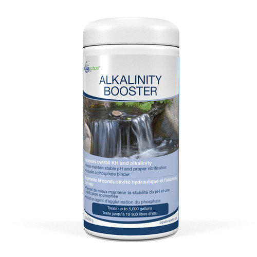 Alkalinity Booster with Phosphate Binder – 1.1 lb (500 g) container, compact and clearly labeled for small to medium pond use, formulated to stabilize pH and reduce excess phosphates. Alkalinity Booster with Phosphate Binder – 1.1 lb (500 g) container, compact and clearly labeled for small to medium pond use, formulated to stabilize pH and reduce excess phosphates.