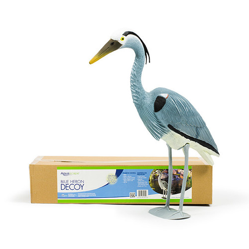 Side profile of Blue Heron Decoy package displaying product details and dimensions on the box. Side profile of Blue Heron Decoy package displaying product details and dimensions on the box.