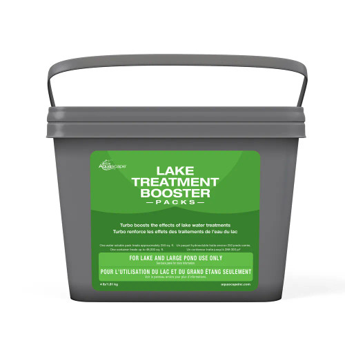 Front view of Lake Treatment Booster Packs (Qty 192) – 4 lb (1.81 kg) package, displaying the product label, branding, and quantity. Front view of Lake Treatment Booster Packs (Qty 192) – 4 lb (1.81 kg) package, displaying the product label, branding, and quantity.