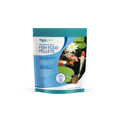 Front view of Premium Staple Fish Food – Small Pellets 1.1 lb (500 g) package, showing the product label, branding, and pellet size clearly. Front view of Premium Staple Fish Food – Small Pellets 1.1 lb (500 g) package, showing the product label, branding, and pellet size clearly.