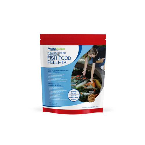 Front view of Premium Color Enhancing Fish Food – Small Pellets 1.1 lb (500 g) package, showing the product label, branding, and small pellet size. Front view of Premium Color Enhancing Fish Food – Small Pellets 1.1 lb (500 g) package, showing the product label, branding, and small pellet size.