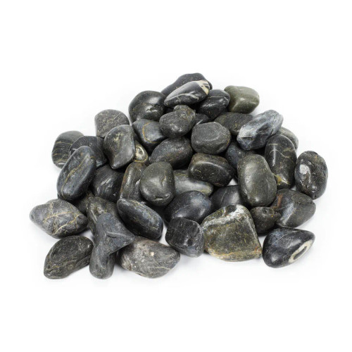 Front view of Decorative River Pebbles – Black 22 LB (10 KG) Bag, showcasing the smooth, polished black pebbles neatly packaged in a sturdy bag, ideal for use in garden landscapes, water features, or decorative installations. Front view of Decorative River Pebbles – Black 22 LB (10 KG) Bag, showcasing the smooth, polished black pebbles neatly packaged in a sturdy bag, ideal for use in garden landscapes, water features, or decorative installations.