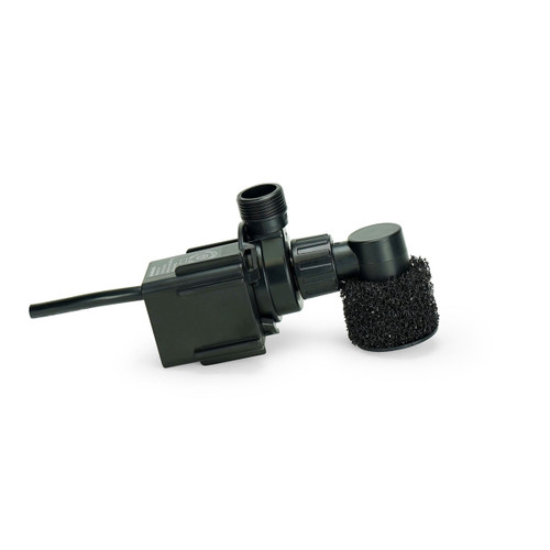 Side profile of AquaGarden Mini Pond Pump with Low Suction, highlighting the low suction intake and small size, designed for quiet and efficient operation in mini pond setups or small water features. Side profile of AquaGarden Mini Pond Pump with Low Suction, highlighting the low suction intake and small size, designed for quiet and efficient operation in mini pond setups or small water features.