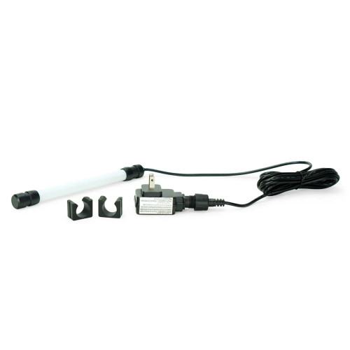 Front view of AquaGarden Mini Waterfall Light with Transformer & Rubber Clips, showcasing the compact LED light designed to illuminate waterfall features, complete with a transformer for power and rubber clips for easy attachment to fountains or water features. Front view of AquaGarden Mini Waterfall Light with Transformer & Rubber Clips, showcasing the compact LED light designed to illuminate waterfall features, complete with a transformer for power and rubber clips for easy attachment to fountains or water features.