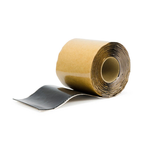 Close-up of the roll of EPDM One-Sided Cover Tape – 6" x 25' (15 cm x 7.6 m), showing the smooth surface and easy-to-use design, perfect for covering edges or seams in pond liners and water features. Close-up of the roll of EPDM One-Sided Cover Tape – 6" x 25' (15 cm x 7.6 m), showing the smooth surface and easy-to-use design, perfect for covering edges or seams in pond liners and water features.
