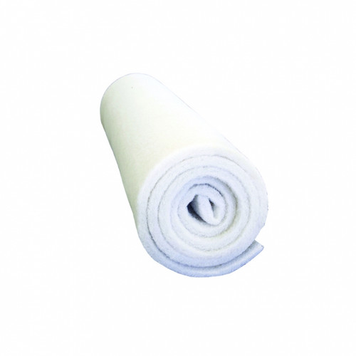 Side profile of Coarse Filter Media Roll – 1" Thick – 10' L x 56" W (305 x 142 cm), highlighting the thickness of the material and its sturdy structure, ideal for pond filtration systems requiring coarse debris removal. Side profile of Coarse Filter Media Roll – 1" Thick – 10' L x 56" W (305 x 142 cm), highlighting the thickness of the material and its sturdy structure, ideal for pond filtration systems requiring coarse debris removal.