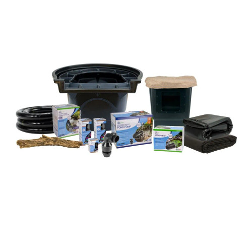 Front view of Large Deluxe Pond Kit 21' x 26' with AquaSurge 4000-8000 Adjustable Flow Pond Pump, showcasing the complete kit with an expansive pond liner, AquaSurge pump, and filter system designed for large pond installations and customizable water flow. Front view of Large Deluxe Pond Kit 21' x 26' with AquaSurge 4000-8000 Adjustable Flow Pond Pump, showcasing the complete kit with an expansive pond liner, AquaSurge pump, and filter system designed for large pond installations and customizable water flow.