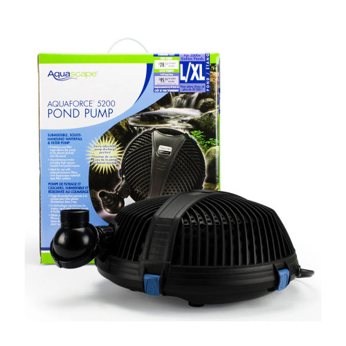 Packaged view of AquaForce 5200 Solids-Handling Pond Pump, displaying the pump inside its protective packaging. The package includes the pump and essential components, ready for transport and installation in large pond systems for efficient solids handling and water circulation. Packaged view of AquaForce 5200 Solids-Handling Pond Pump, displaying the pump inside its protective packaging. The package includes the pump and essential components, ready for transport and installation in large pond systems for efficient solids handling and water circulation.