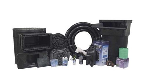 Front view of Pond Package 1,500 Gallon with 35-Watt HO-UVinex, showcasing the complete kit with a 1,500-gallon pond liner, filtration system, and 35-watt high-output UV clarifier for superior water filtration and algae control. Front view of Pond Package 1,500 Gallon with 35-Watt HO-UVinex, showcasing the complete kit with a 1,500-gallon pond liner, filtration system, and 35-watt high-output UV clarifier for superior water filtration and algae control.