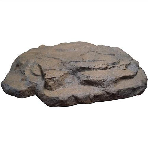 Top-down view of Decorative Hand Painted GFRC Small Stone Cover - Dark Brown, showcasing the circular stone design with realistic texture and hand-painted finish, demonstrating how it covers small pond equipment while complementing the outdoor environment. Top-down view of Decorative Hand Painted GFRC Small Stone Cover - Dark Brown, showcasing the circular stone design with realistic texture and hand-painted finish, demonstrating how it covers small pond equipment while complementing the outdoor environment.