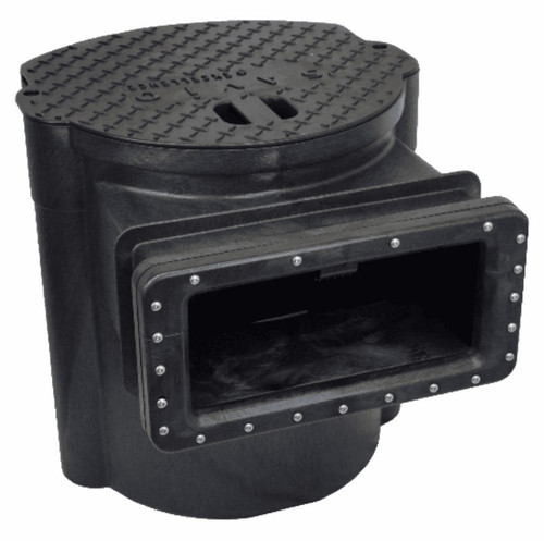 Angled view of Savio HighFlow Standard Skimmer with 16" Faceplate, showing the skimmer’s design and adjustable faceplate, ideal for larger pond systems requiring efficient debris collection and filtration. Angled view of Savio HighFlow Standard Skimmer with 16" Faceplate, showing the skimmer’s design and adjustable faceplate, ideal for larger pond systems requiring efficient debris collection and filtration.