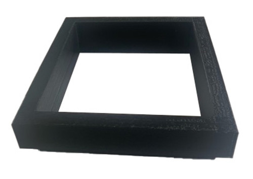 Top-down view of the square riser extension, focusing on the 16″-square opening and the slightly raised outer rim that provides a stable seating surface for the waterfall lid. Top-down view of the square riser extension, focusing on the 16″-square opening and the slightly raised outer rim that provides a stable seating surface for the waterfall lid.