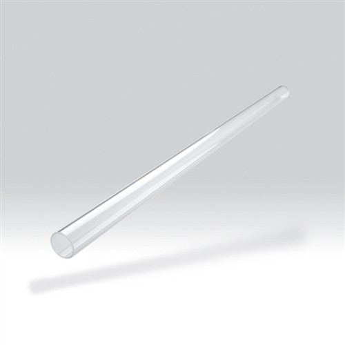 Angled view of the Replacement Glass Tube for LP-4000, showing its elongated quartz form and clear construction for maximum UV light transmission. Angled view of the Replacement Glass Tube for LP-4000, showing its elongated quartz form and clear construction for maximum UV light transmission.