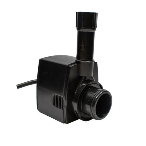 Angled view of the Replacement Pump for CC-1200, showing its compact design, sturdy base, and connected power cable for easy pond installation. Angled view of the Replacement Pump for CC-1200, showing its compact design, sturdy base, and connected power cable for easy pond installation.