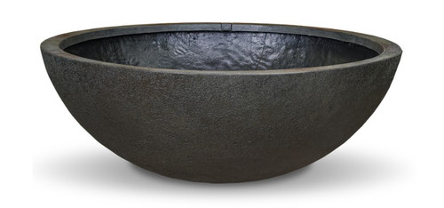 Side profile of the 60-inch Green Slate Fountain Bowl, showing the bowl’s curved form and the layered surface pattern inspired by slate stone. Side profile of the 60-inch Green Slate Fountain Bowl, showing the bowl’s curved form and the layered surface pattern inspired by slate stone.