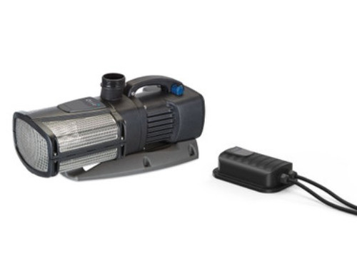 Composite view of the Aquarius pump mounted on its gray base next to the separate black 12 V DC power controller box, with cables coiled between them. Composite view of the Aquarius pump mounted on its gray base next to the separate black 12 V DC power controller box, with cables coiled between them.