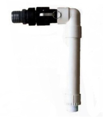 Side profile of the WMC Series compact discharge kit, highlighting the straight outlet extension, the slim flange design, and the smooth housing that sits flush inside skimmer walls. Side profile of the WMC Series compact discharge kit, highlighting the straight outlet extension, the slim flange design, and the smooth housing that sits flush inside skimmer walls.