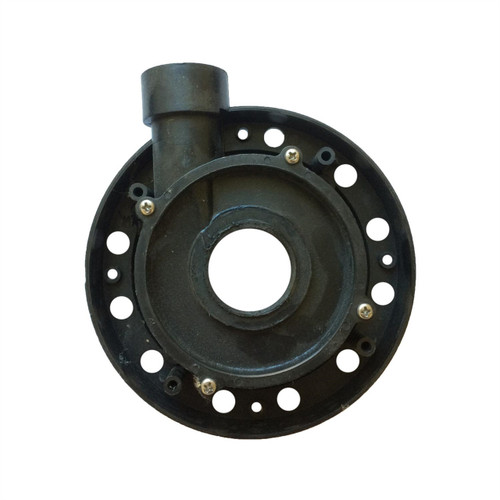 Front view of FL-3200 & FL-4100 replacement output assembly showing clear housing, brass discharge fitting, and seated O-ring. Front view of FL-3200 & FL-4100 replacement output assembly showing clear housing, brass discharge fitting, and seated O-ring.
