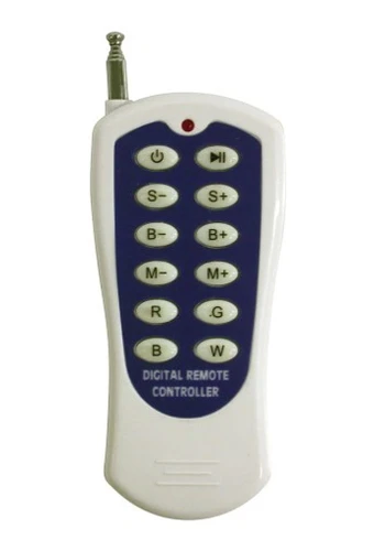 Digital remote controller for LED pond and landscape lighting with multiple function buttons.